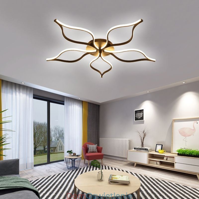 Minimalistyczna lampa sufitowa z pięcioma liśćmi kwiatów