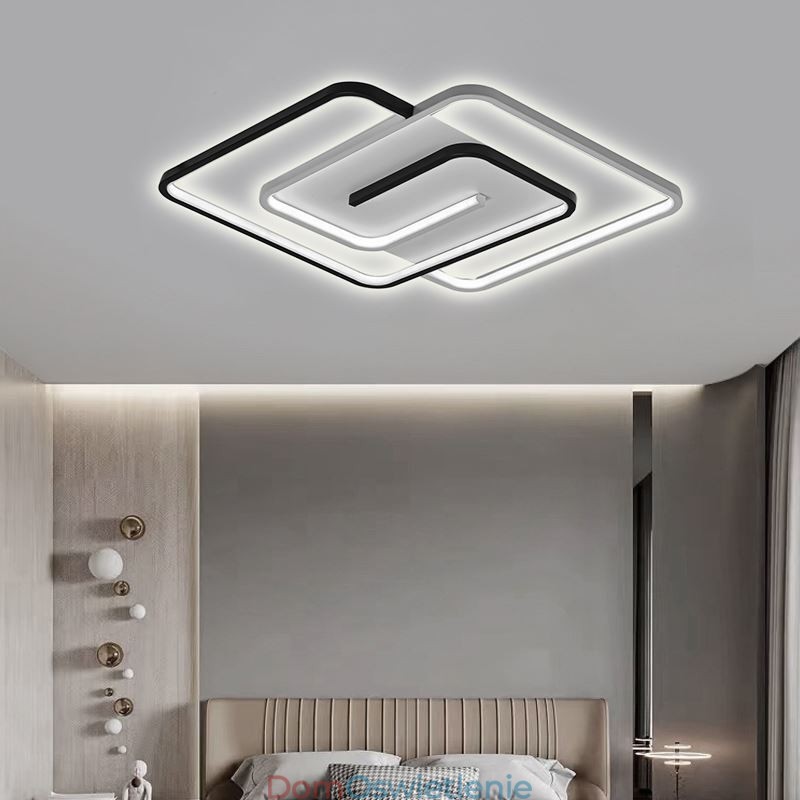 Lampa sufitowa kwadratowa z akrylu montowana na płasko