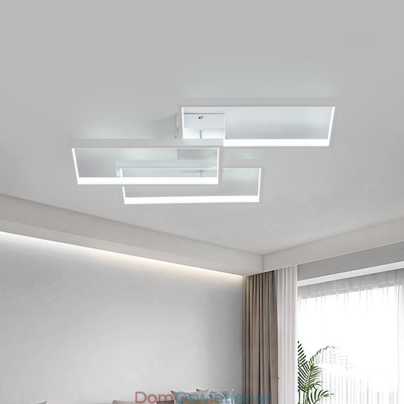 Lampa sufitowa akrylowa geometryczna prostokątna do montażu na płasko