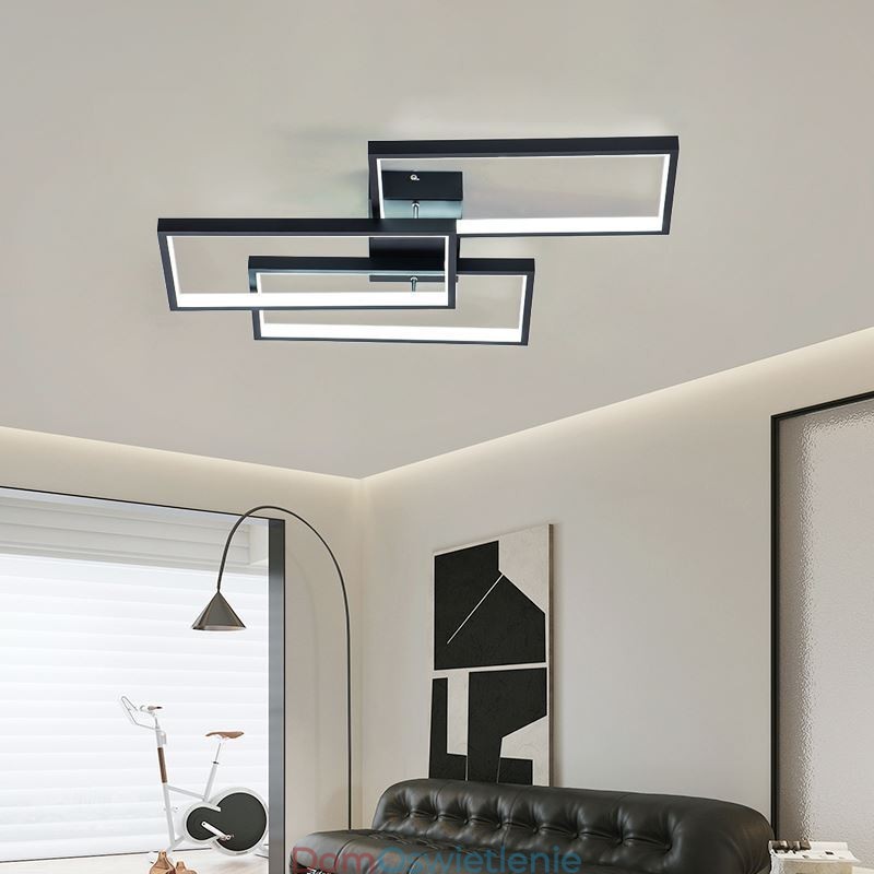 Lampa sufitowa akrylowa geometryczna prostokątna do montażu na płasko