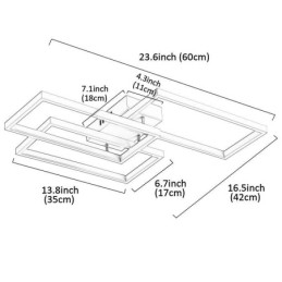 Lampa sufitowa akrylowa geometryczna prostokątna do montażu na płasko