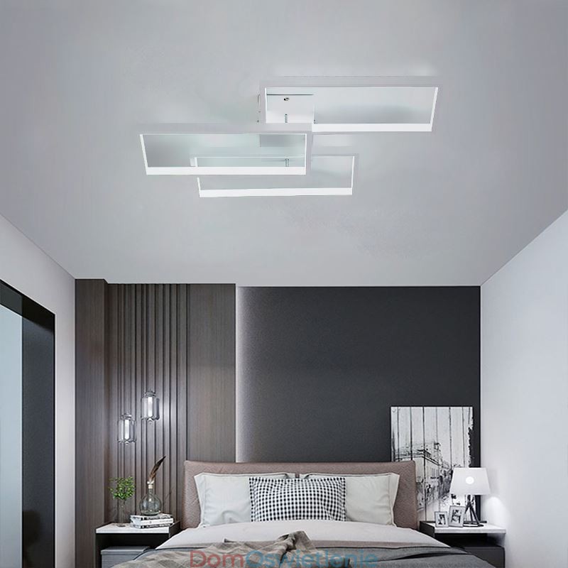 Lampa sufitowa akrylowa geometryczna prostokątna do montażu na płasko