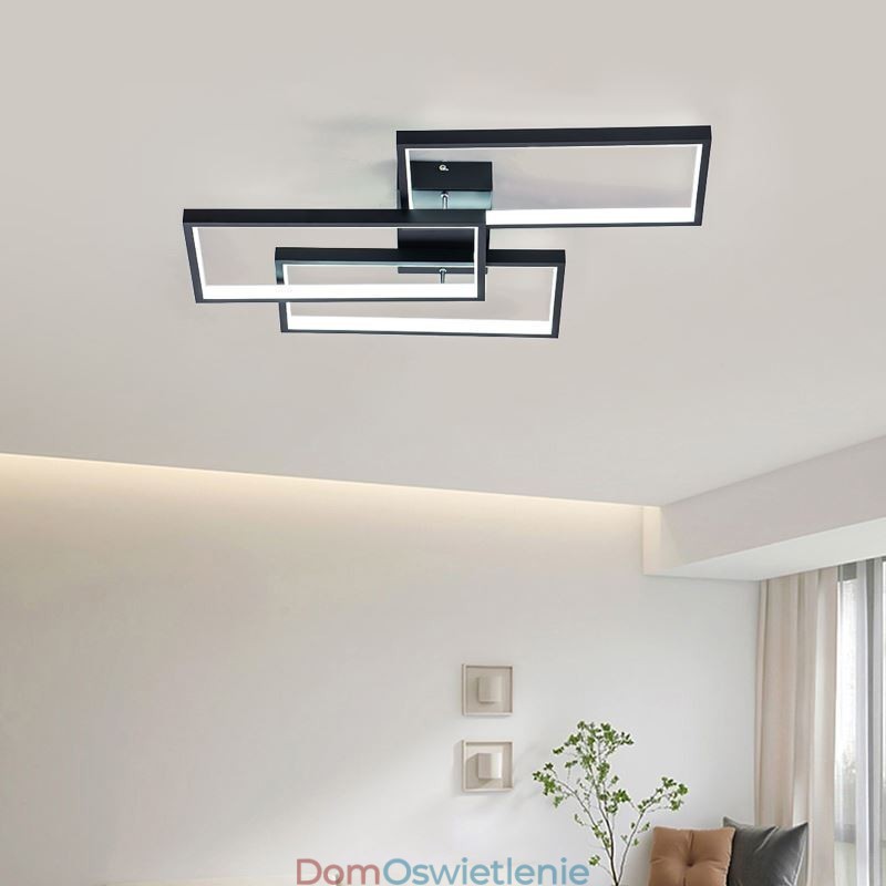 Lampa sufitowa akrylowa geometryczna prostokątna do montażu na płasko