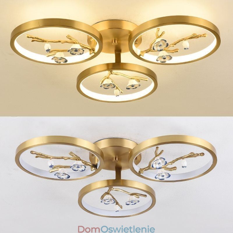 Oświetlenie sufitowe Copper Art Branch Plum Blossom wpuszczane w ścianę