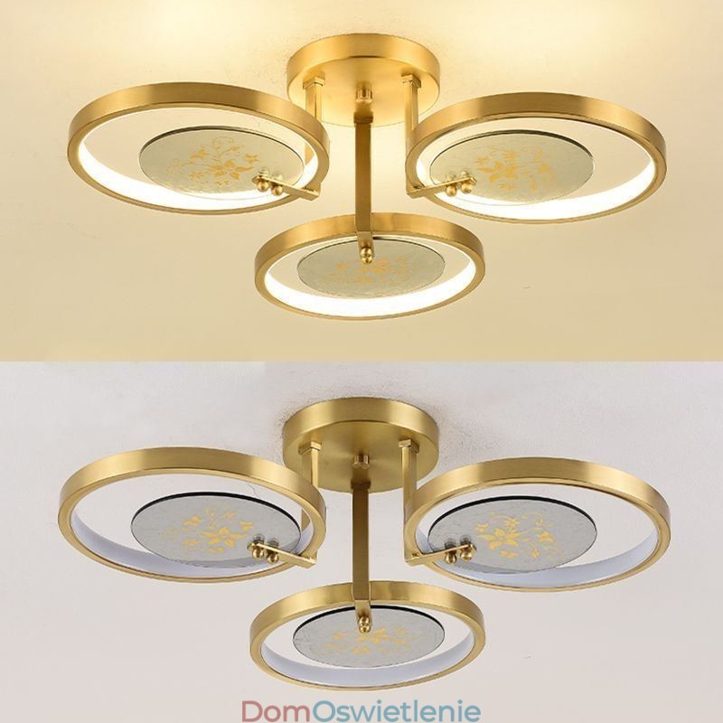 Lampa sufitowa z nadrukiem artystycznym z akrylu miedzianego montowana na płasko