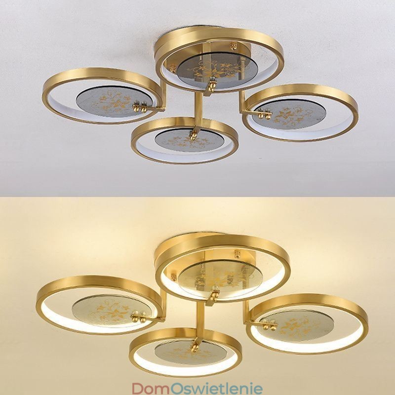 Lampa sufitowa z nadrukiem artystycznym z akrylu miedzianego montowana na płasko