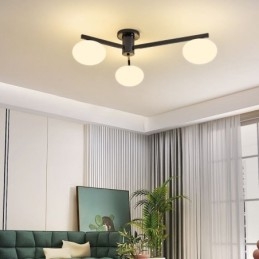 Nordic Glass Flush Mount Kreatywna lampa sufitowa z kutego żelaza