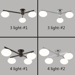 Nordic Glass Flush Mount Kreatywna lampa sufitowa z kutego żelaza
