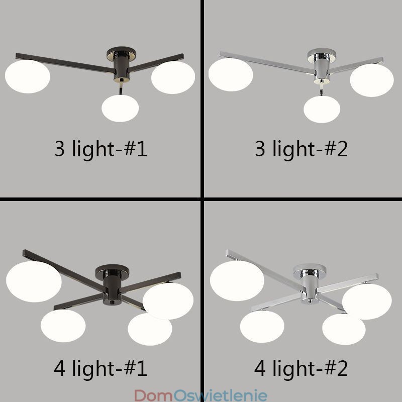 Nordic Glass Flush Mount Kreatywna lampa sufitowa z kutego żelaza
