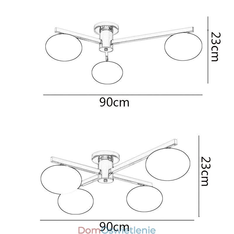 Nordic Glass Flush Mount Kreatywna lampa sufitowa z kutego żelaza