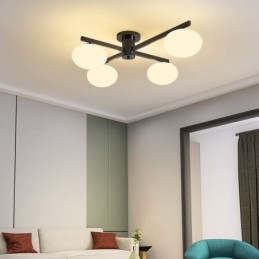 Nordic Glass Flush Mount Kreatywna lampa sufitowa z kutego żelaza