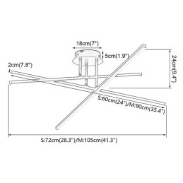 Nowoczesna prosta aluminiowa lampa sufitowa wpuszczana w sufit