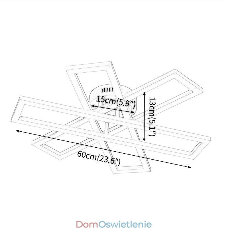 Minimalistyczna lampa sufitowa z aluminium w kształcie wiatraka
