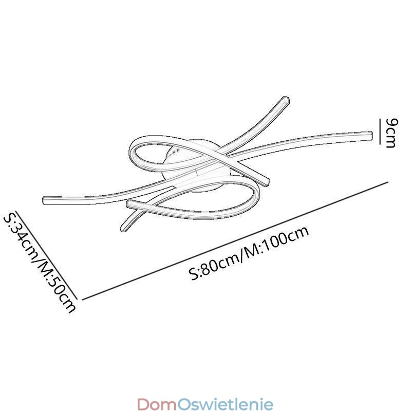Minimalistyczna lampa sufitowa z aluminium w kształcie motyla