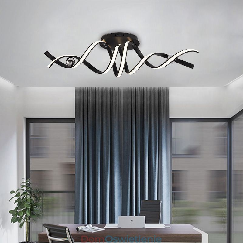 Nowoczesna lampa sufitowa spiralna z aluminium montowana na płasko