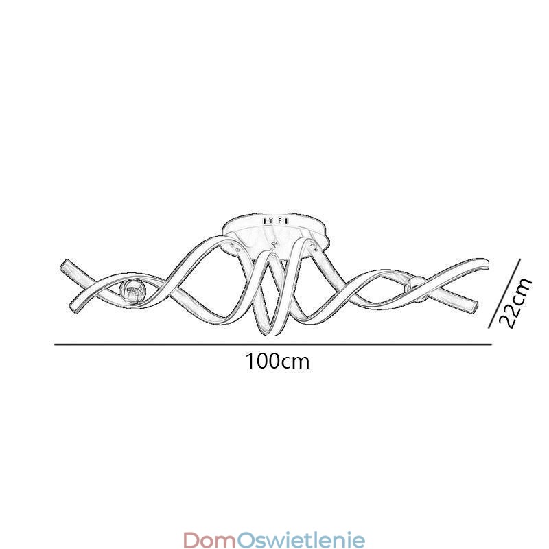 Nowoczesna lampa sufitowa spiralna z aluminium montowana na płasko