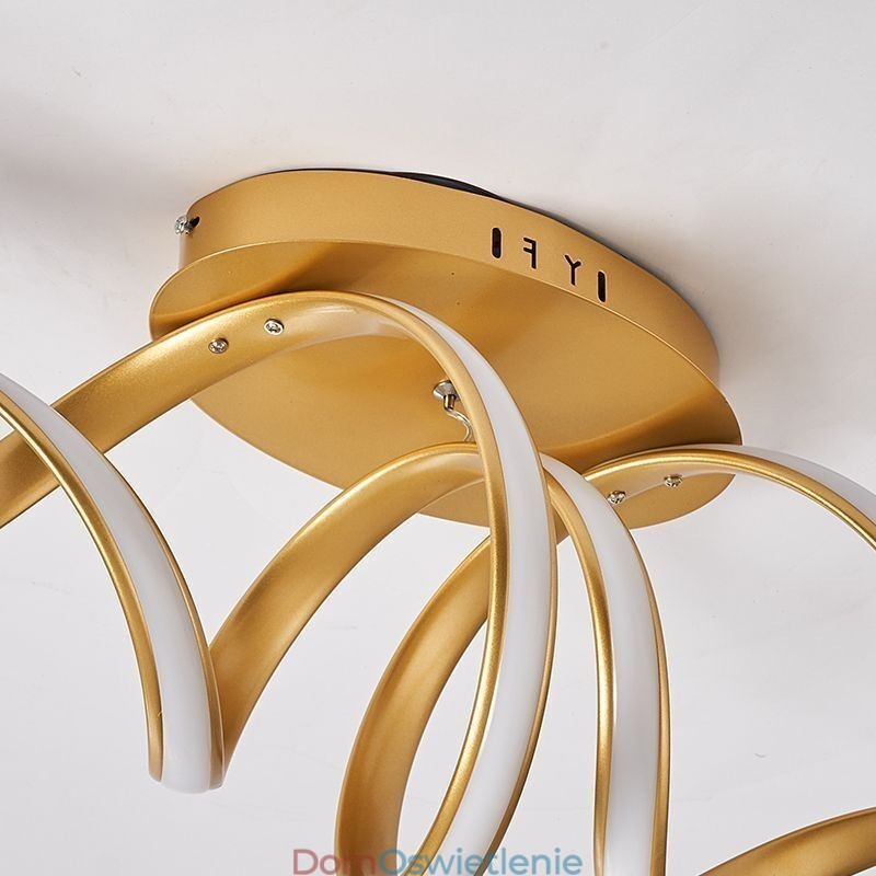 Nowoczesna lampa sufitowa spiralna z aluminium montowana na płasko