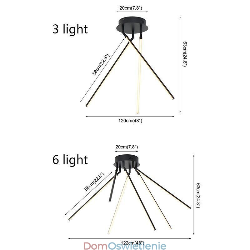 Kreatywna lampa sufitowa z aluminium w kształcie wiatraka