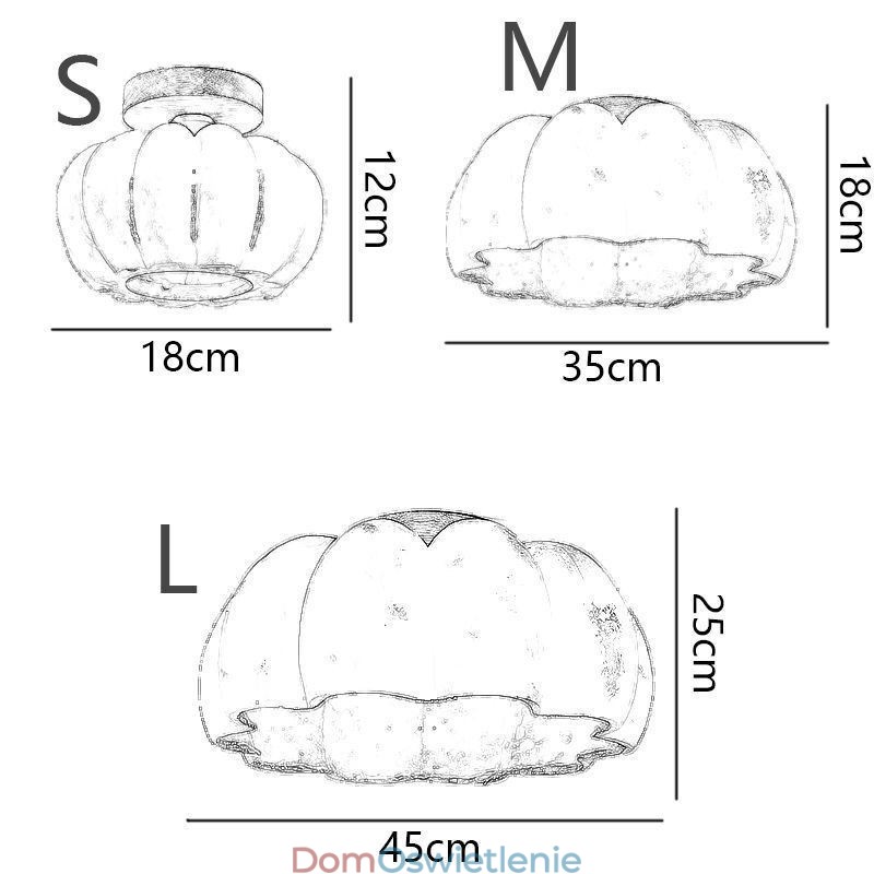 Pojedyncza głowica Pumpkin Flush Mount Japońskie retro sufitowe lampy