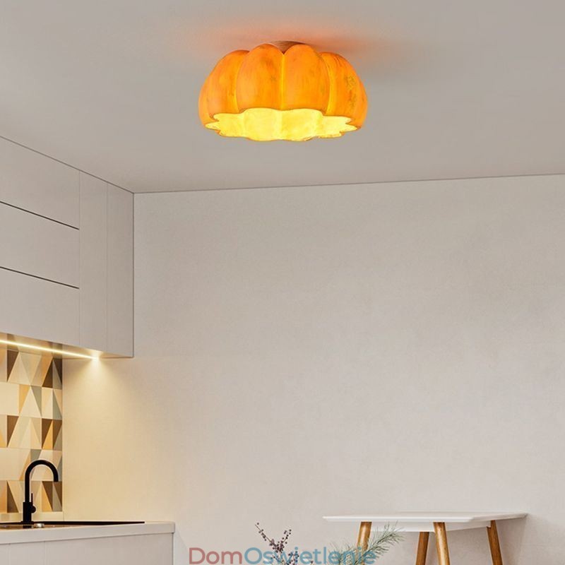 Pojedyncza głowica Pumpkin Flush Mount Japońskie retro sufitowe lampy