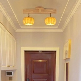 Podwójna mała dynia, lampa sufitowa w stylu retro w stylu japońskim