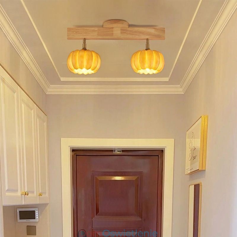 Podwójna mała dynia, lampa sufitowa w stylu retro w stylu japońskim
