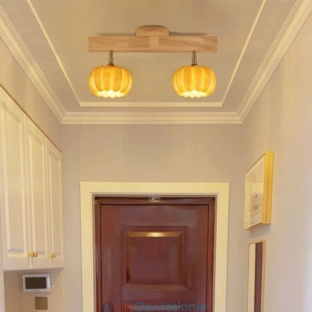 Podwójna mała dynia, lampa sufitowa w stylu retro w stylu japońskim