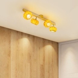 Podwójna mała dynia, lampa sufitowa w stylu retro w stylu japońskim