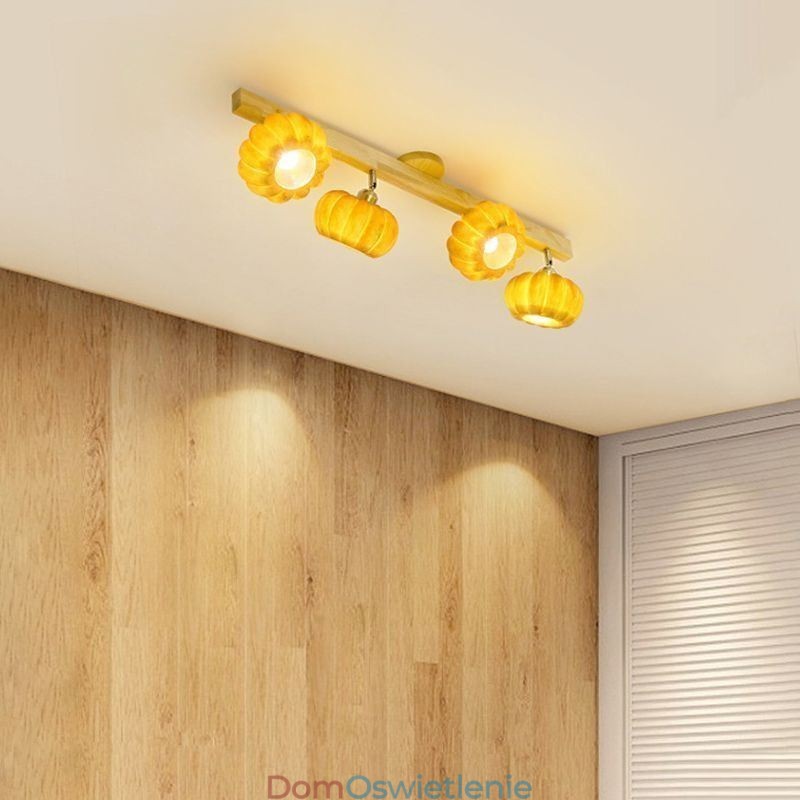 Podwójna mała dynia, lampa sufitowa w stylu retro w stylu japońskim