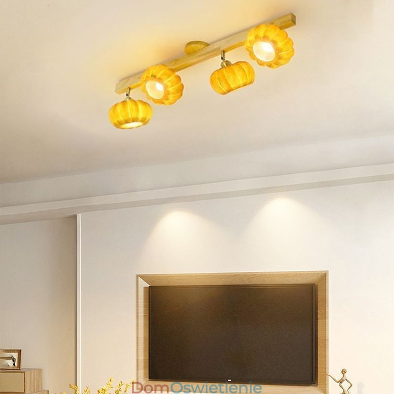 Podwójna mała dynia, lampa sufitowa w stylu retro w stylu japońskim