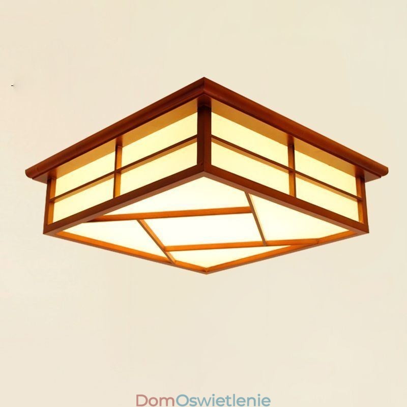 Lampa sufitowa w stylu retro, kwadratowa, montowana na płasko
