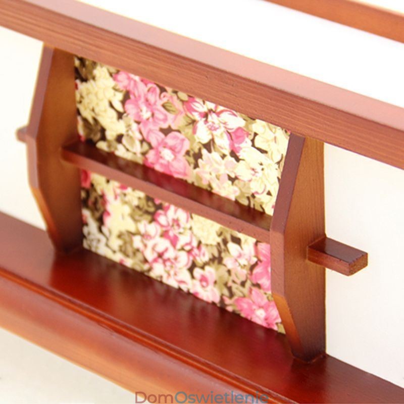 Retro drewniana lampa sufitowa kwadratowa montowana na płasko