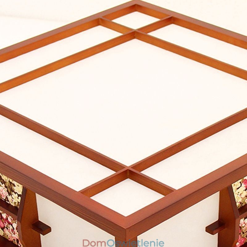 Retro drewniana lampa sufitowa kwadratowa montowana na płasko