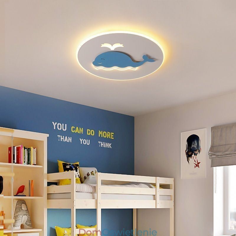 Nowoczesna kreatywna lampa sufitowa wieloryb lampa sufitowa