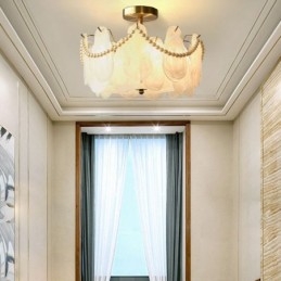 Europejska lampa sufitowa z żelaza Elegancka szklana lampa sufitowa