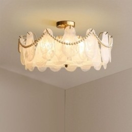 Europejska lampa sufitowa z żelaza Elegancka szklana lampa sufitowa