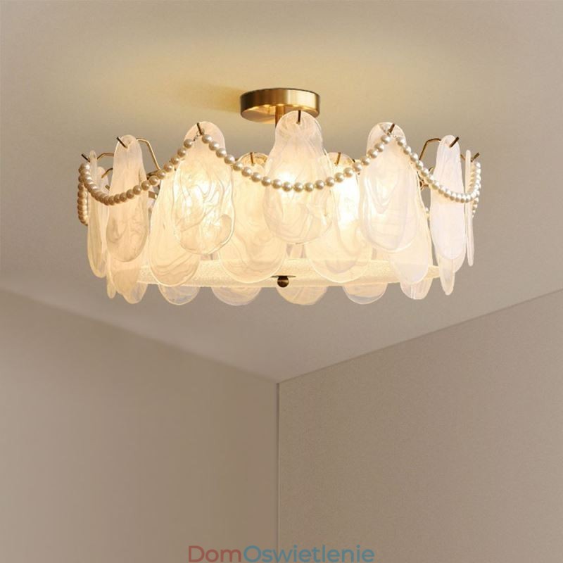 Europejska lampa sufitowa z żelaza Elegancka szklana lampa sufitowa