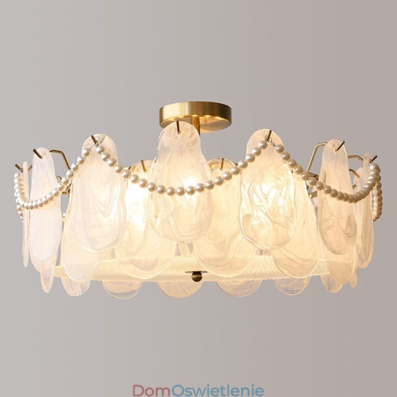 Europejska lampa sufitowa z żelaza Elegancka szklana lampa sufitowa
