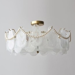 Europejska lampa sufitowa z żelaza Elegancka szklana lampa sufitowa