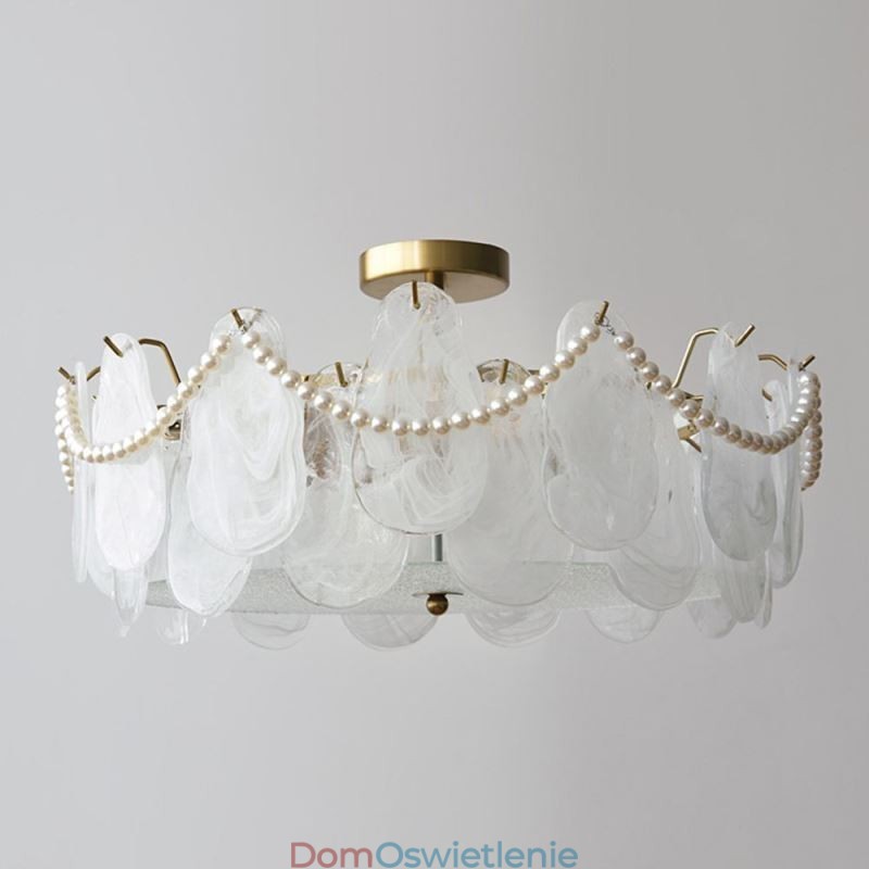Europejska lampa sufitowa z żelaza Elegancka szklana lampa sufitowa