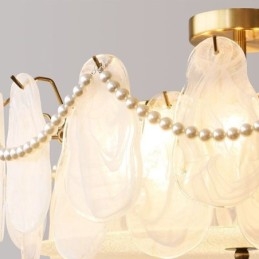 Europejska lampa sufitowa z żelaza Elegancka szklana lampa sufitowa