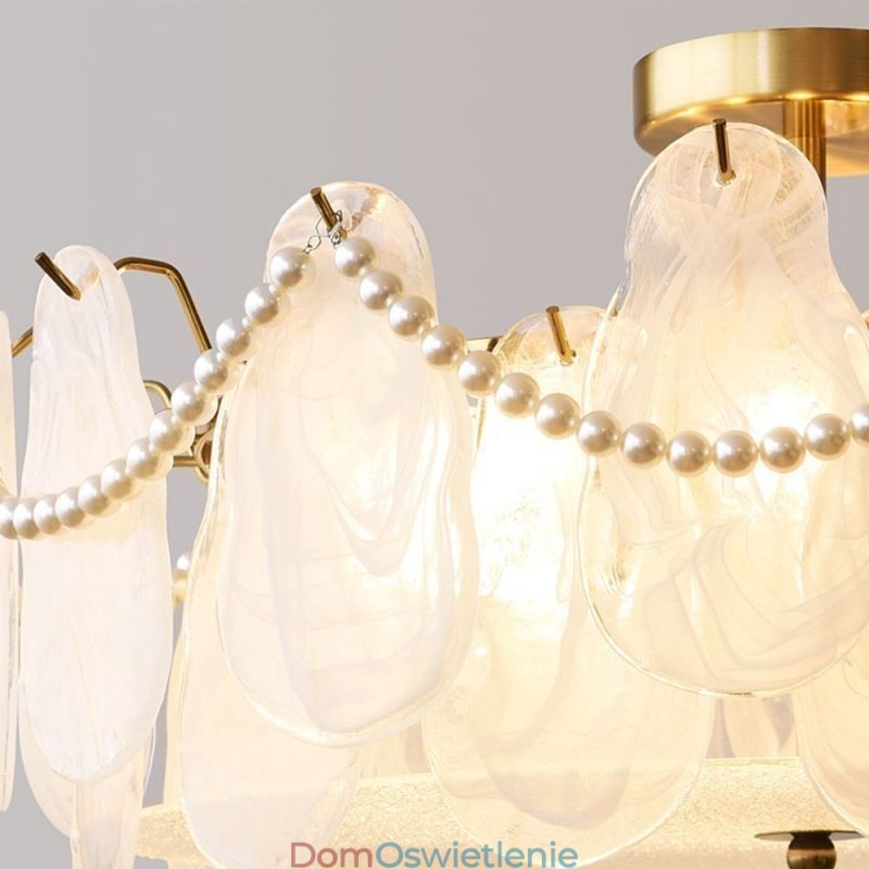 Europejska lampa sufitowa z żelaza Elegancka szklana lampa sufitowa