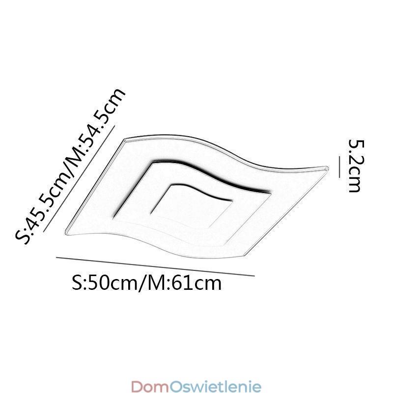 Nowoczesna lampa sufitowa kwadratowa akrylowa montaż na płasko