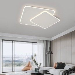 Nowoczesna lampa sufitowa w kształcie kwadratu geometrycznego, montowana na płasko