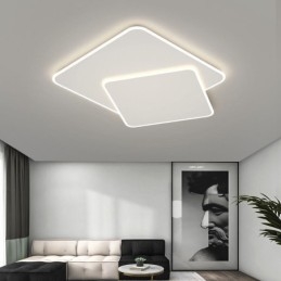 Nowoczesna lampa sufitowa w kształcie kwadratu geometrycznego, montowana na płasko