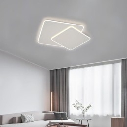 Nowoczesna lampa sufitowa w kształcie kwadratu geometrycznego, montowana na płasko