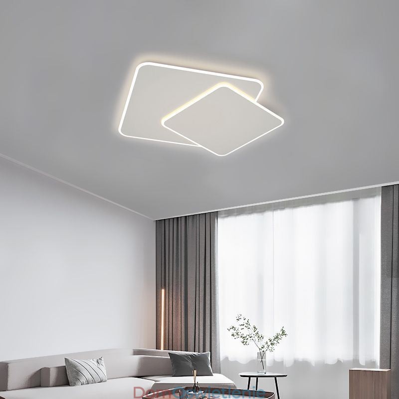 Nowoczesna lampa sufitowa w kształcie kwadratu geometrycznego, montowana na płasko