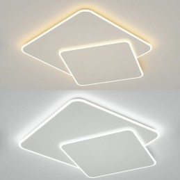 Nowoczesna lampa sufitowa w kształcie kwadratu geometrycznego, montowana na płasko