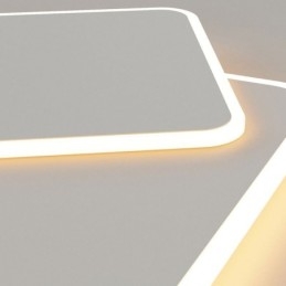 Nowoczesna lampa sufitowa w kształcie kwadratu geometrycznego, montowana na płasko