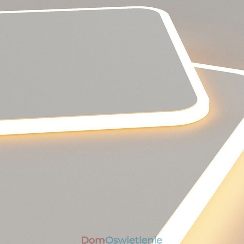 Nowoczesna lampa sufitowa w kształcie kwadratu geometrycznego, montowana na płasko